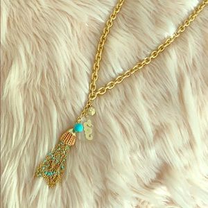 Lilly Pulitzer Gold Seahorse Tassel Necklace